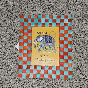 Three Sixty Genuine Leather Colorful Checkered Photo Frame India